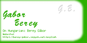 gabor berey business card