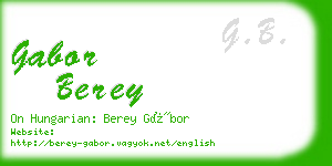 gabor berey business card